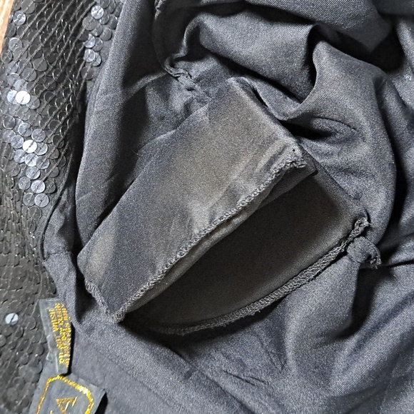 Ivana Trump Vintage Black Sequin Jacket Blazer Size XL Gold Trim Evening Bling - Picture 14 of 14